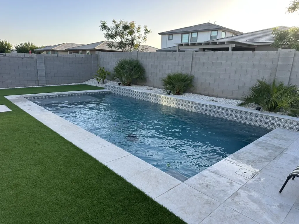 Minimalist rectangular backyard pool